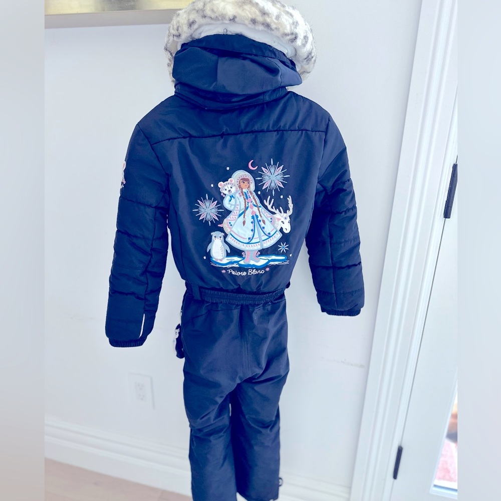 POIVRE BLANC Girls’ Ski suit hand embroidered midnight blue size 7.